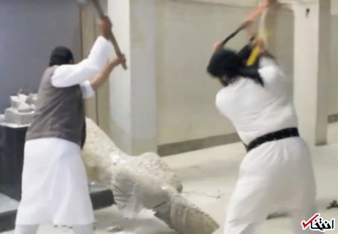 گروه تروریستی داعش به جان آثار تاریخی موزه موصل افتاد: وقت ویران کردن این آثار فرا رسیده است! + فیلم