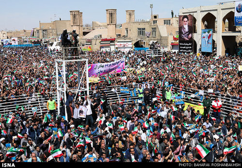 سخنرانی رئیس جمهوری در جمع مردم یزد +تصاویر