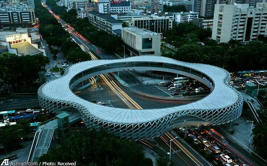 عکس : پل عابر پیاده مدرن در چین