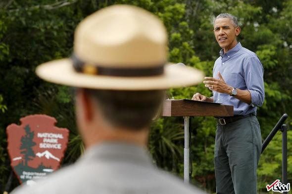 تصاویر : بازدید اوباما از پارک جنگلی فلوریدا