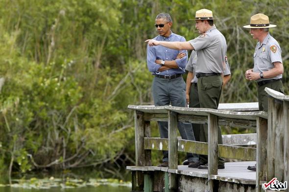 تصاویر : بازدید اوباما از پارک جنگلی فلوریدا