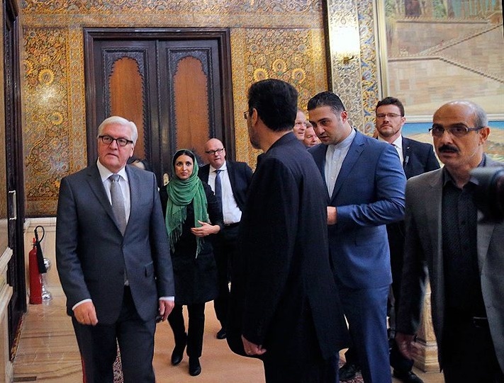 تصاویر/ شگفتی وزیر خارجه آلمان از معماری اصیل ایرانی در ساختمان مجمع تشخیص مصلحت نظام
