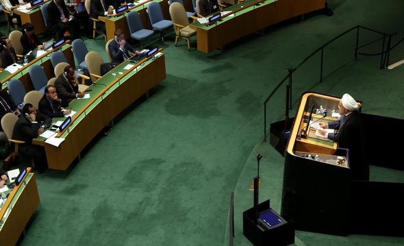تصاویر :  سخنرانی روحانی در مقر سازمان ملل