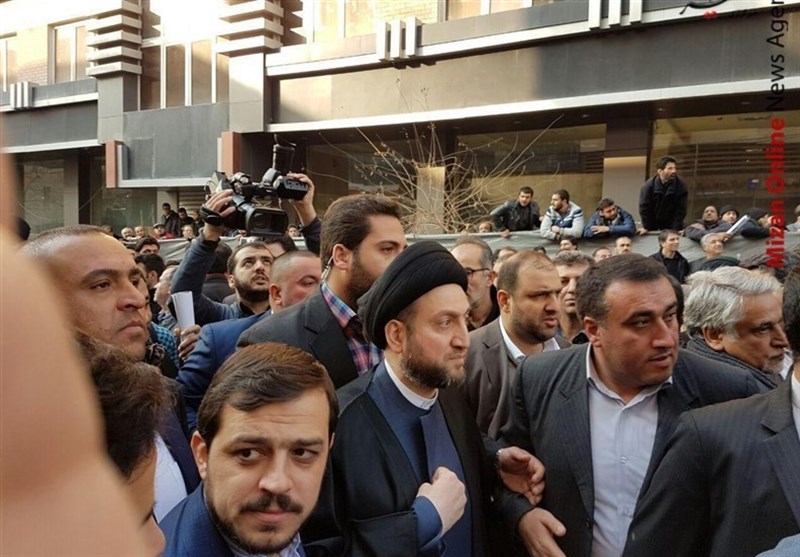 عکس/ حضور عمار حکیم در مراسم تشییع پیکر هاشمی