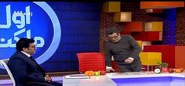 عکس/رضا رشیدپور حین اجرای برنامه زنده از هوش رفت