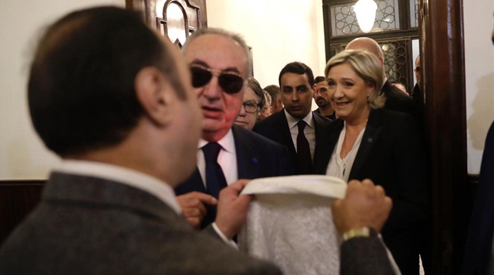 تصاویر : لغو دیدار سیاسی «مارین لوپن» در لبنان به خاطر نپوشیدن روسری
