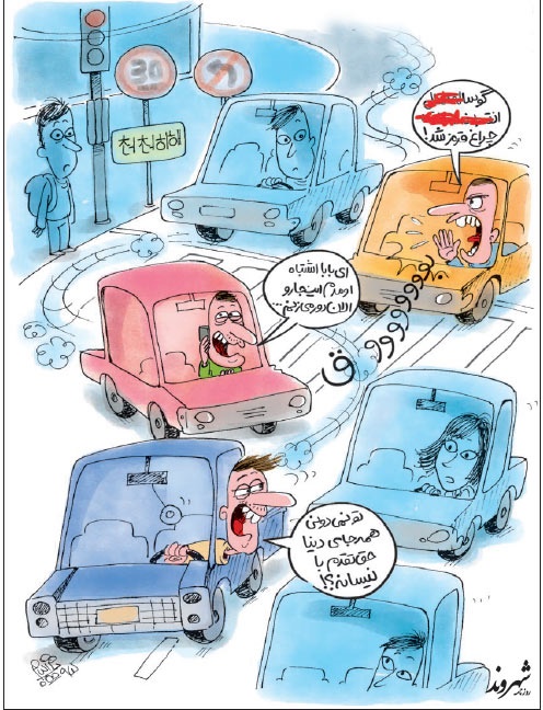 رانندگی ایرانی ها در کره جنوبی!/ کاریکاتور