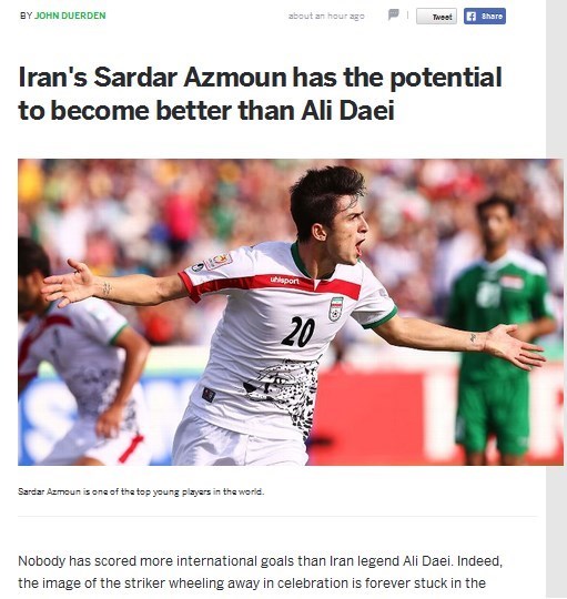 یادداشت ویژه سایت ESPNFC درباره آزمون/سردار پتانسیل بهترشدن از علی دایی را دارد+تصویر یادداشت ویژه سایت ESPNFC درباره آزمون/سردار پتانسیل بهترشدن از علی دایی را دارد+تصویر