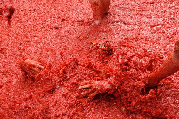 تصاویر : جنگ گوجه‌فرنگی در اسپانیا