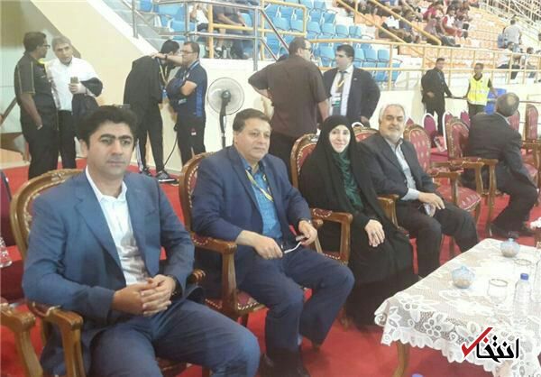 حضور مرضیه افخم، سفیر ایران در مالزی در استادیوم محل برگزاری دیدار ایران و سوریه