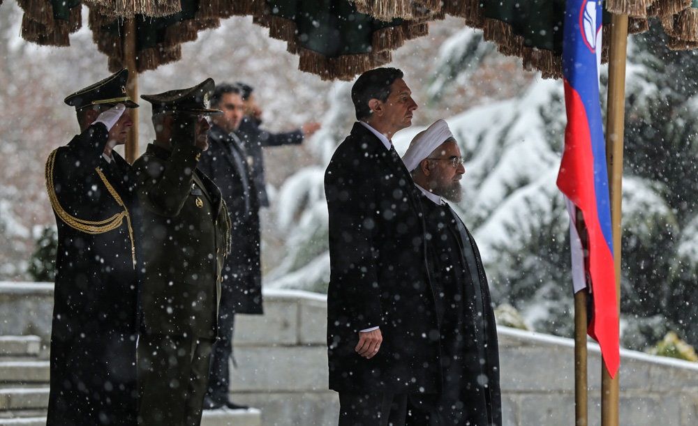 تصاویر : استقبال رسمی روحانی از رئیس جمهور اسلوونی