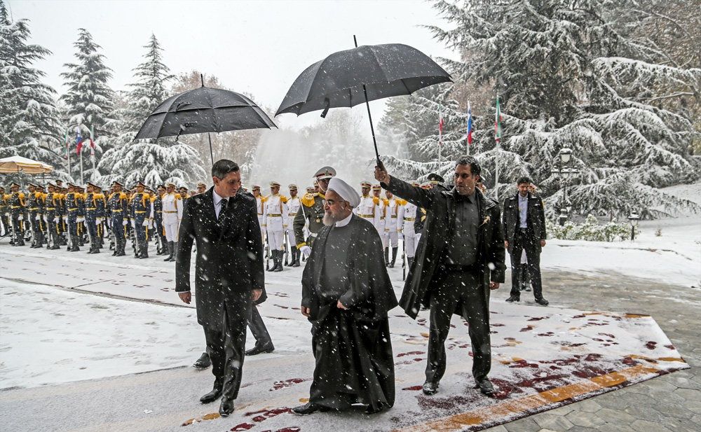 تصاویر : استقبال رسمی روحانی از رئیس جمهور اسلوونی