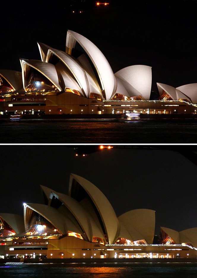 تصاویر : ساعت زمین در نقاط مختلف جهان‎