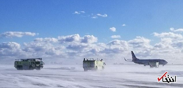 تصاویر : مختل شدن پرواز هواپیماها در پی برف و کولاک در آمریکا