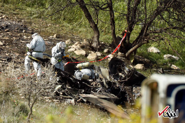 تصاویر : محل سقوط جنگنده اف ۱۶ ارتش اسرائیل