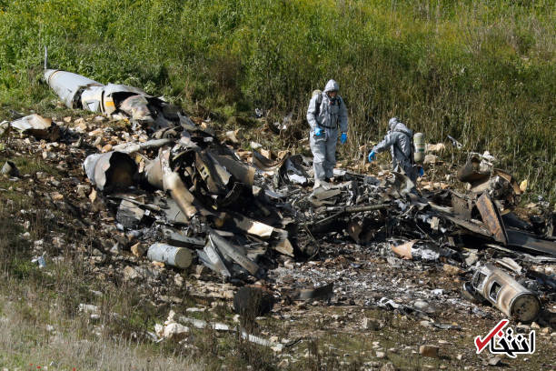 تصاویر : محل سقوط جنگنده اف ۱۶ ارتش اسرائیل