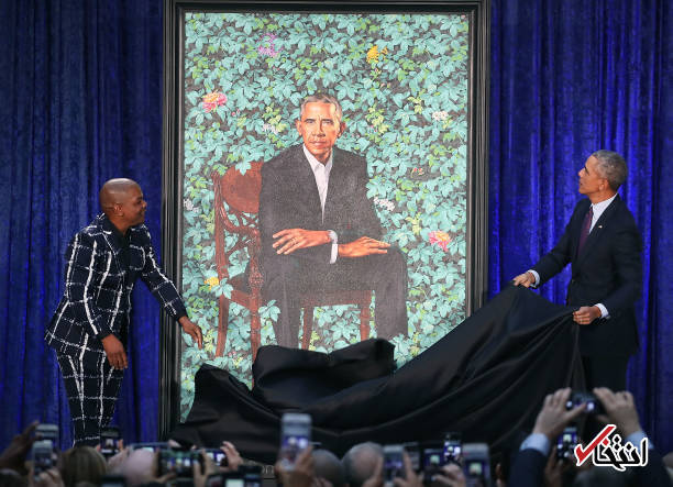 تصاویر : باراک اوباما و همسرش از پرتر‌ه‌های خود رونمایی کردند