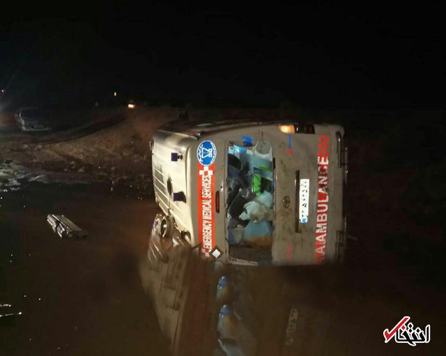 یک کشته در واژگونی آمبولانس در فارس +عکس