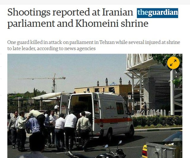 حادثه تیراندازی ایران، «خبر فوری» رسانه‌های جهان