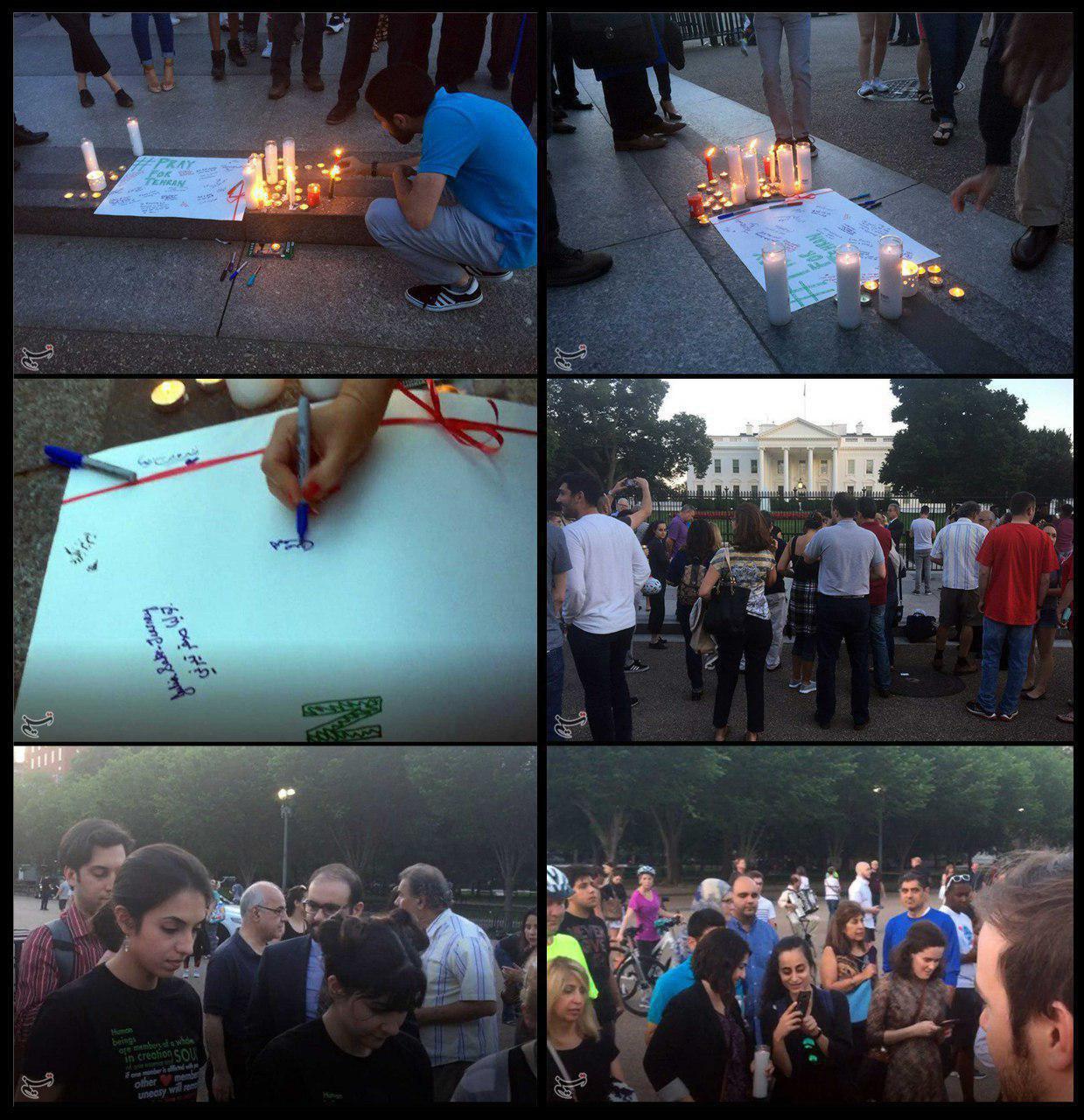 عکس/ ادای احترام ایرانیان مقیم آمریکا به شهدای حادثه تروریستی تهران