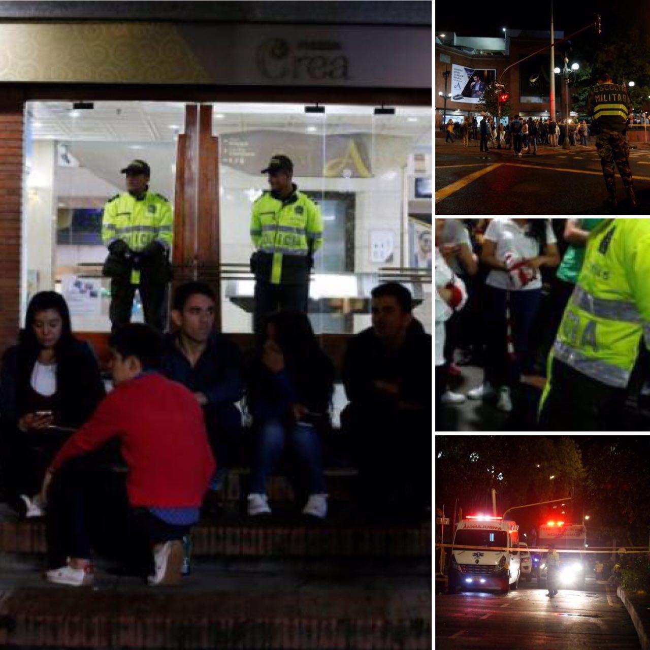 تصویری از لحظاتی پس از انفجار در یک مرکز خرید در بوگوتا، پایتخت کلمبیا