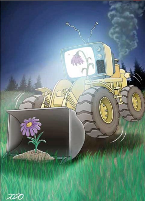 کاریکاتور / ببینید تلویزیون چی به خورد مردم می‌دهد؟!