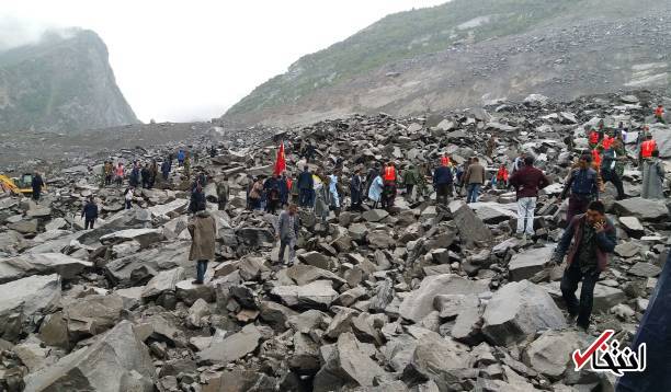تصاویر : رانش زمین در چین و دفن شدن ۱۴۰ روستایی