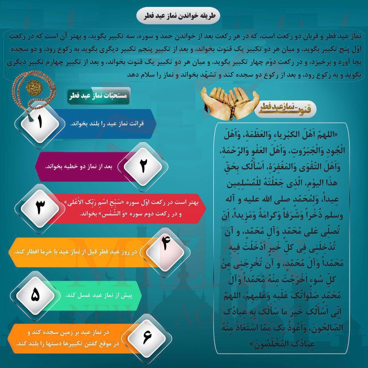 6 عمل مستحبی روز عید فطر +اینفوگرافی
