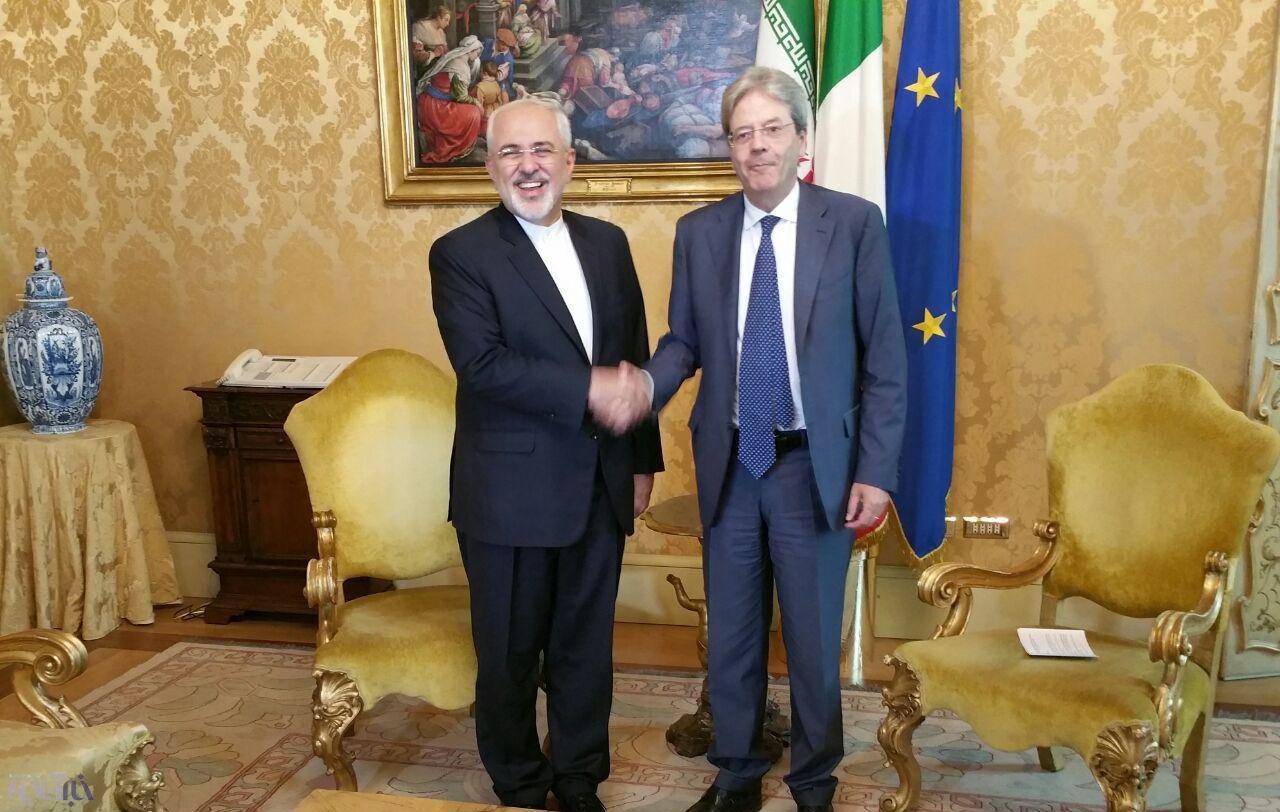 عکس /دیدار ظریف با نخست وزیر ایتالیا