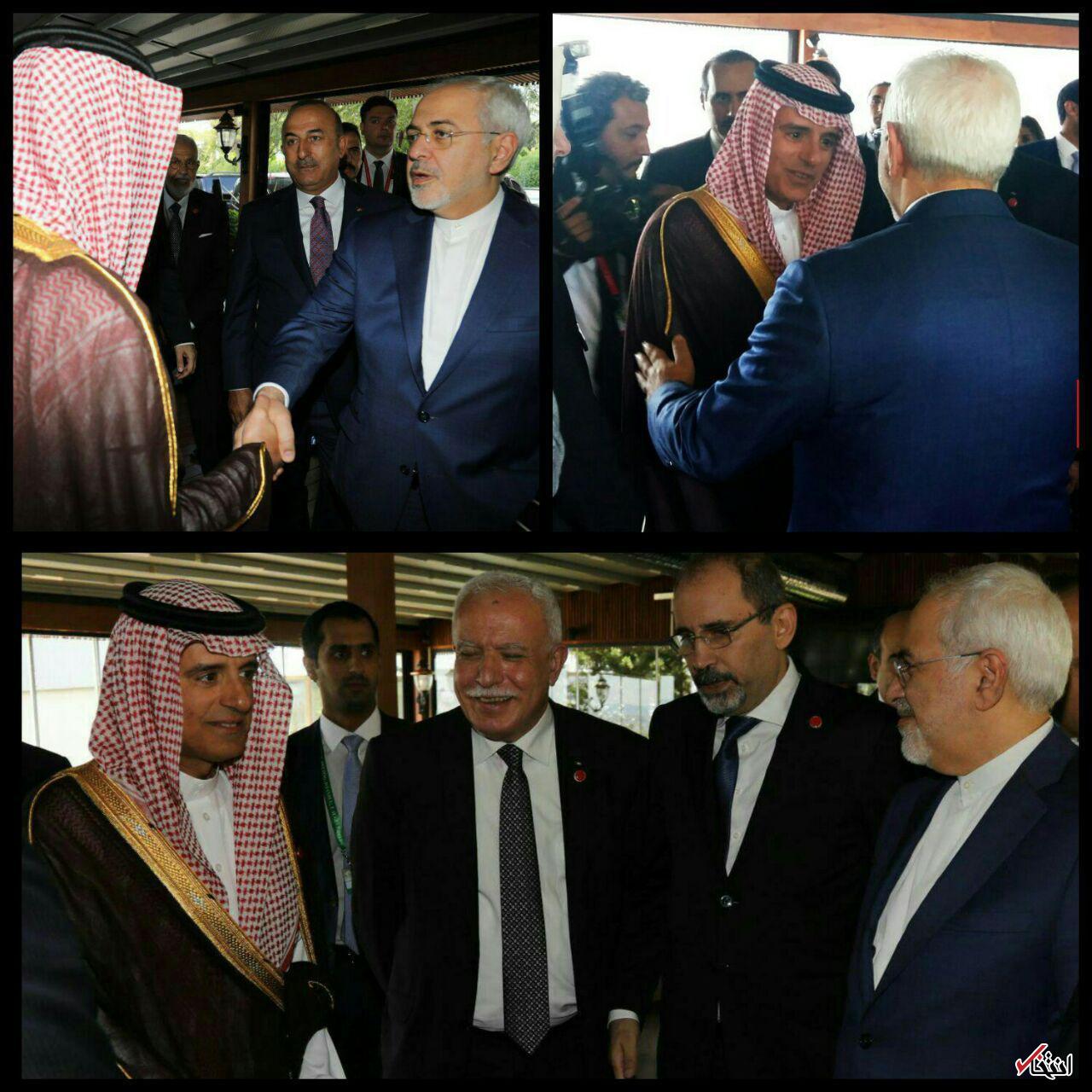 وزير خارجه عربستان، ظريف را در آغوش كشيد / گفتگوی ظریف و الجبیر+تصاویر