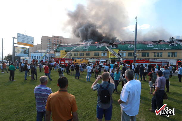 عکس/ آتش سوزی در مرکز خرید مسکو