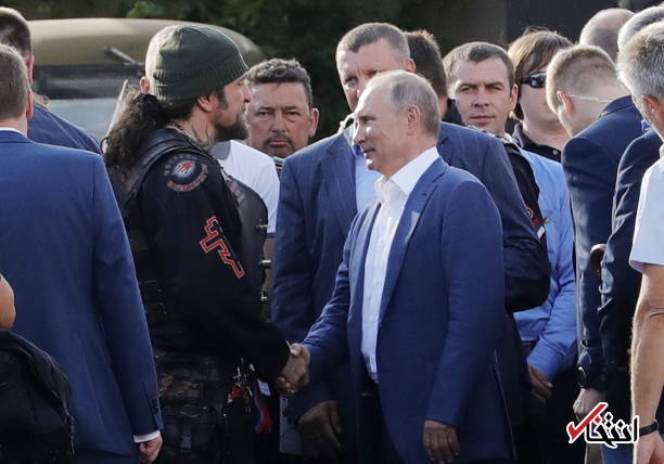 عکس/ دیدار پوتین با رهبر گرگ‌های شب
