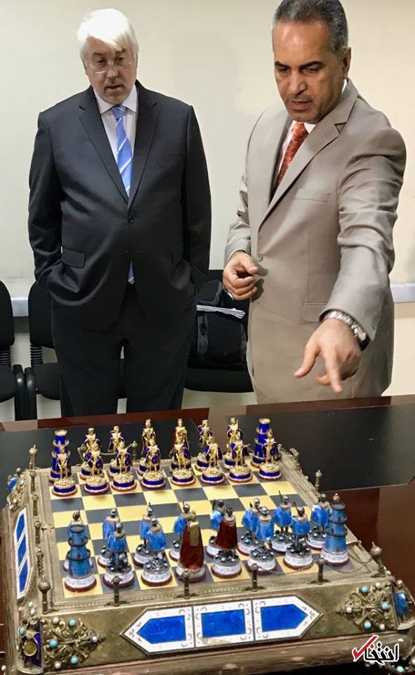 عکس/ آمریکا شطرنج گرانقیمت صدام را به عراق بازگرداند