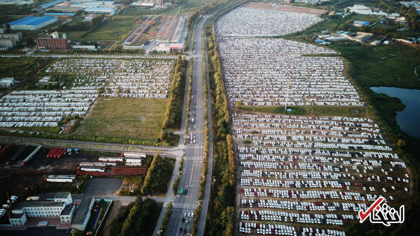 تصاویر هوایی از پارکینگ خودروهای صفر در چین