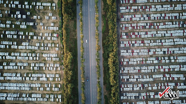 تصاویر هوایی از پارکینگ خودروهای صفر در چین