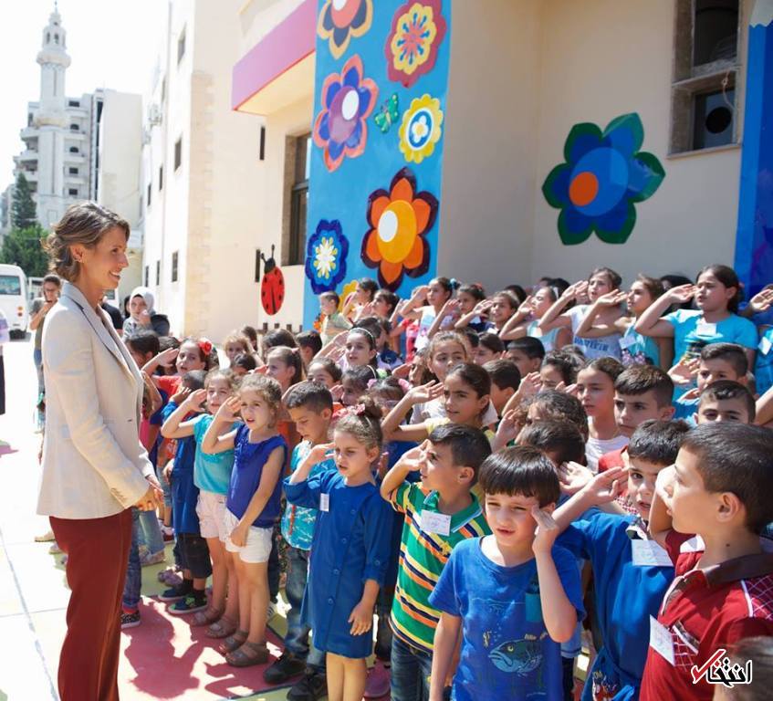 تصاویر : بانوی اول سوریه در مدرسه فرزندا شهدا