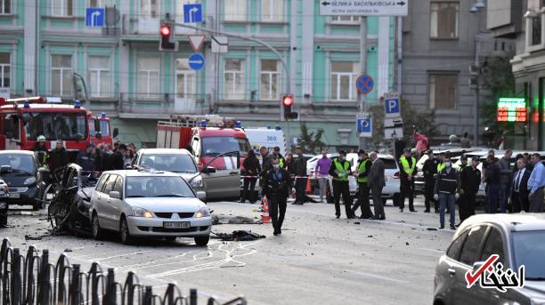 عکس/ انفجار خودروی بمب‌گذاری شده در اوکراین