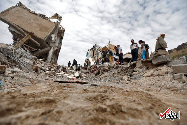تصاویر : حمله جنگنده‌های سعودی به محله‌ مسکونی یمن