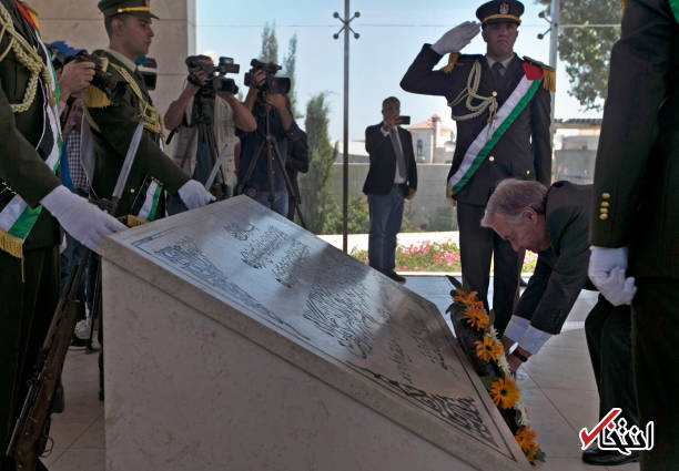 عکس/ حضور دبیرکل سازمان ملل بر سر مزار یاسر عرفات