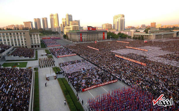 تصاویر هوایی از تجمع ضدآمریکایی در کره شمالی