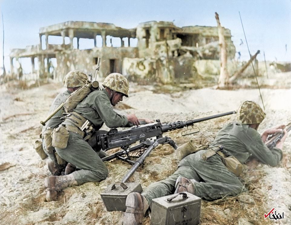 تصاویر رنگی از سربازان آمریکایی در جهنم جنگ اقیانوس آرام