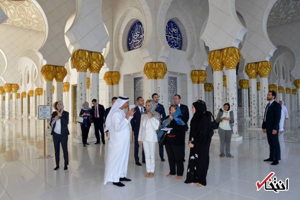 تصاویر : حجاب همسر رییس جمهور فرانسه در بازدید از سومین مسجد بزرگ جهان