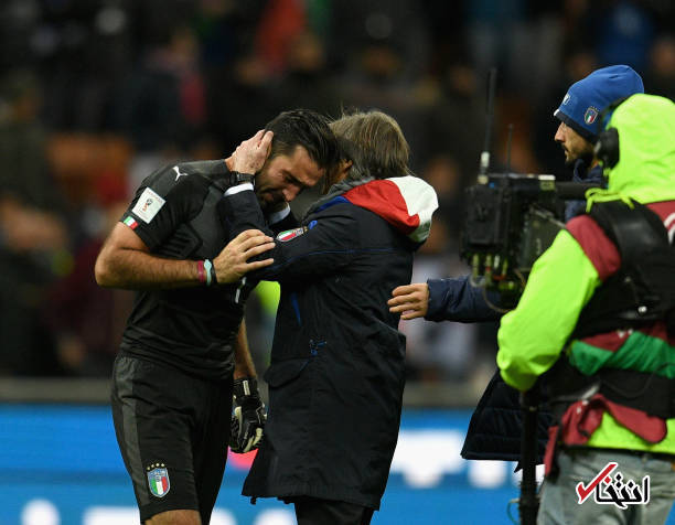 تصاویر : اشک‌های بوفون افسانه‌ای پس از حذف ایتالیا از صعود به جام جهانی