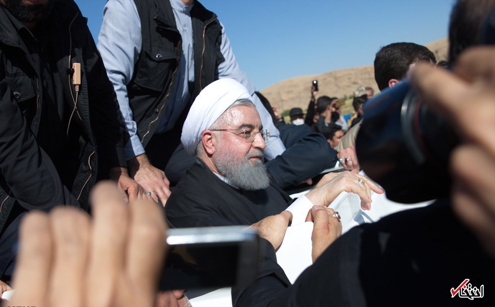 تصاویر : حضور رییس جمهور روحانی در میان مردم زلزله زده سرپل ذهاب
