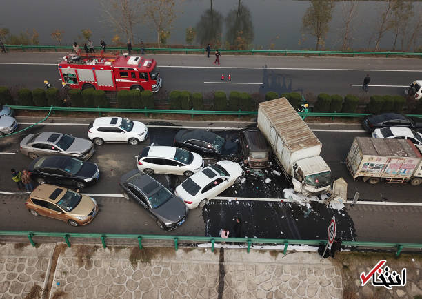 عکس/ تصادف زنجیره‌ای مرگبار در شرق چین