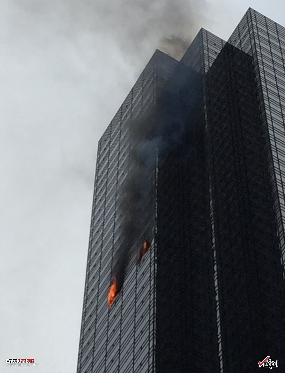 تصاویر : آتش‌سوزی در یکی از طبقات فوقانی برج ترامپ
