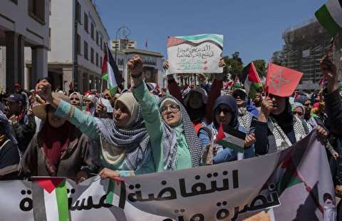 تصاویر : حمایت زنان مراکش از ملت فلسطین