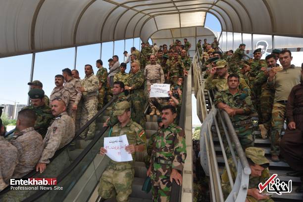 عکس/ خشم نیروهای پیشمرگه از پارلمان عراق
