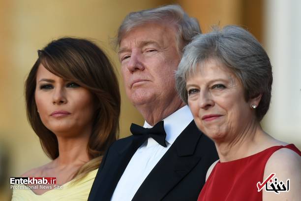 عکس/ ترامپ با همسرش وارد انگلیس شد
