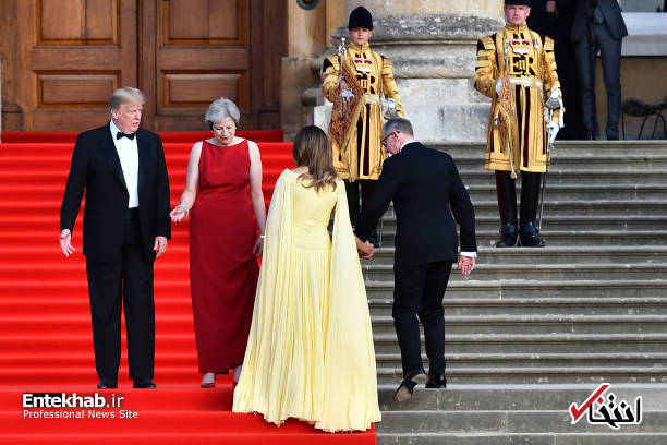 عکس/ ترامپ با همسرش وارد انگلیس شد